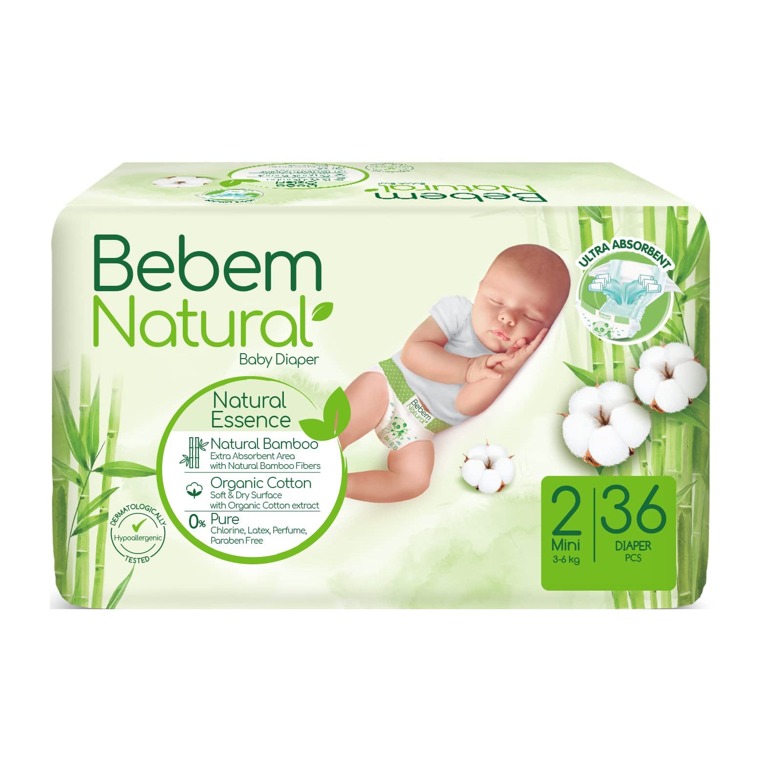 Size 2 Ultra-Absorbent Natural Baby Diapers