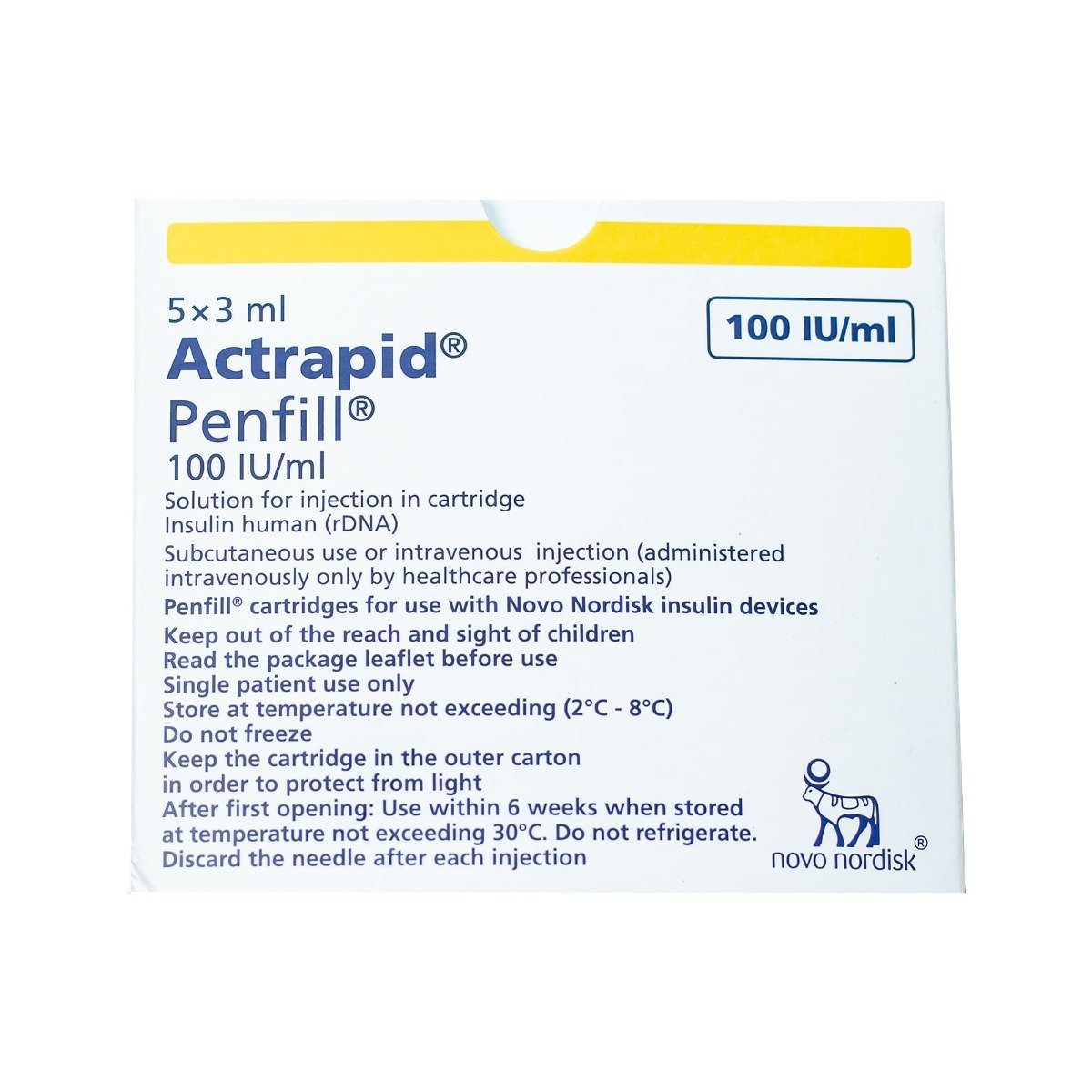 Actrapid Penfill 3 ml 100 IU/ml - 5 Cartridge | Bloom Pharmacy