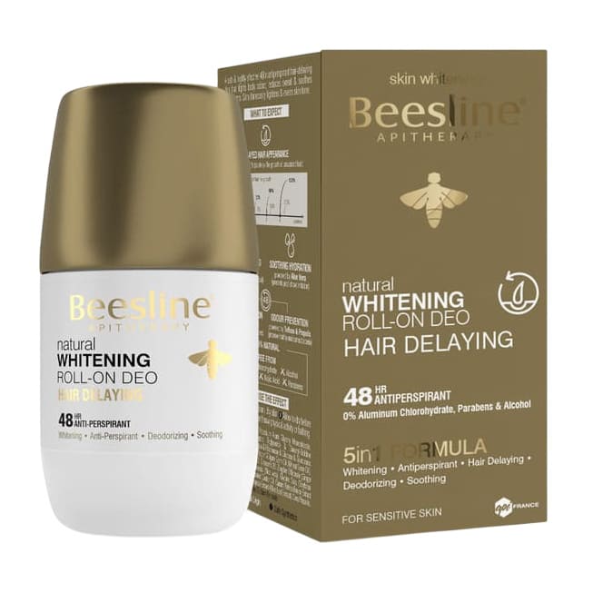 Beesline Whitening Roll On Hair Delaying Deodorant - 50ml - Bloom Pharmacy