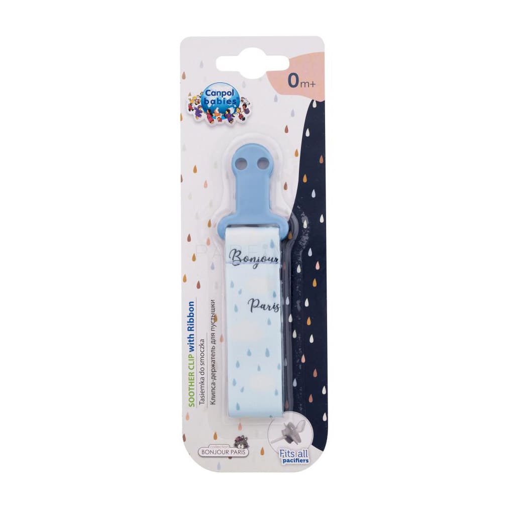 Canpol Babies Bonjour Paris Soother Clip With Ribbon (0m+) - Bloom Pharmacy