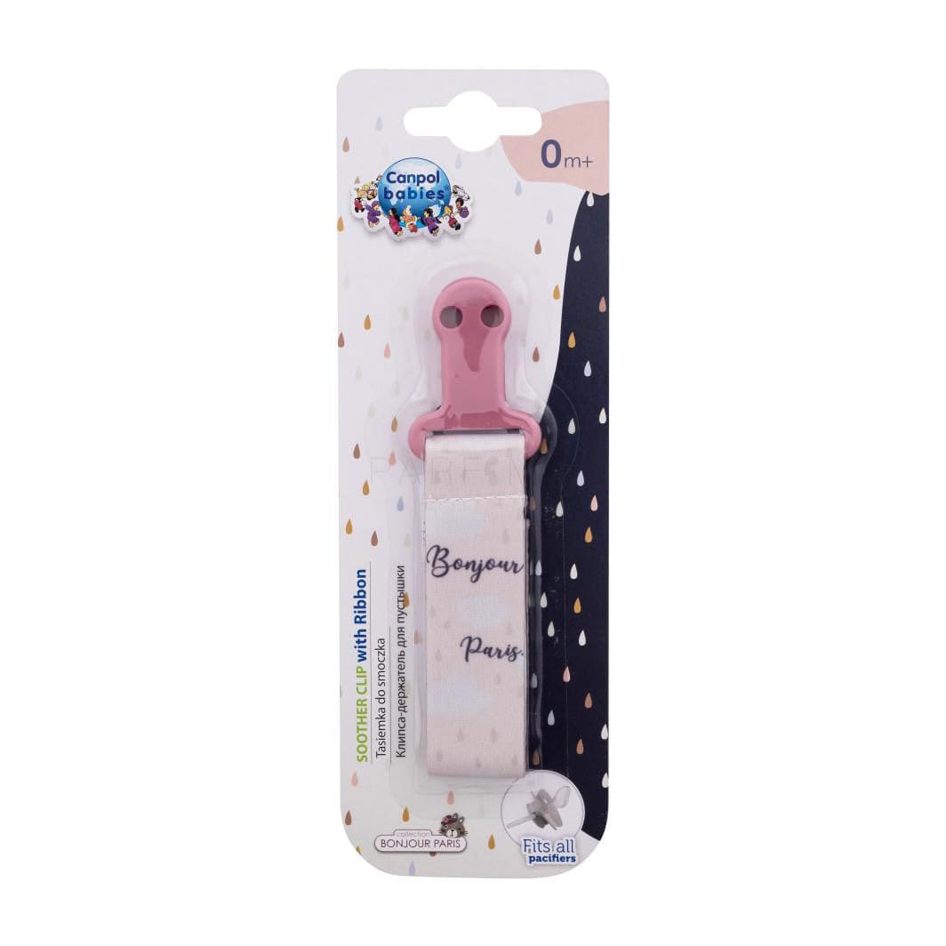 Canpol Babies Bonjour Paris Soother Clip With Ribbon (0m+) - Bloom Pharmacy