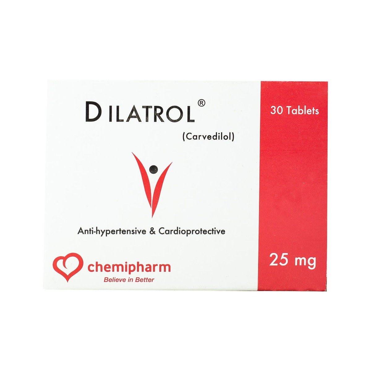 Dilatrol 25 mg - 30 Tablets - Bloom Pharmacy