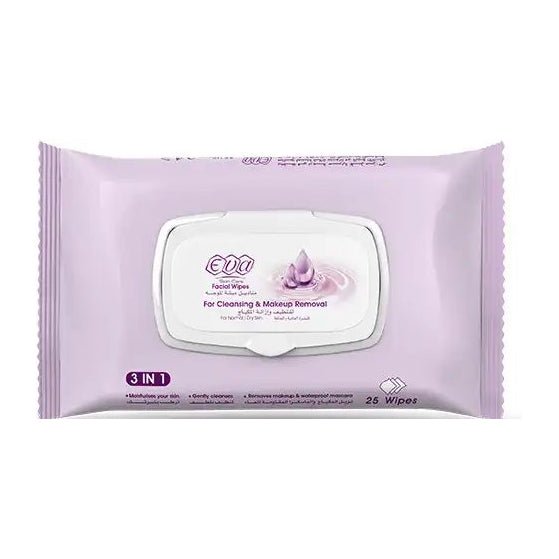 Eva Facial Wipes For Cleansing and Makeup Removal - 25 Wipes - Bloom Pharmacy