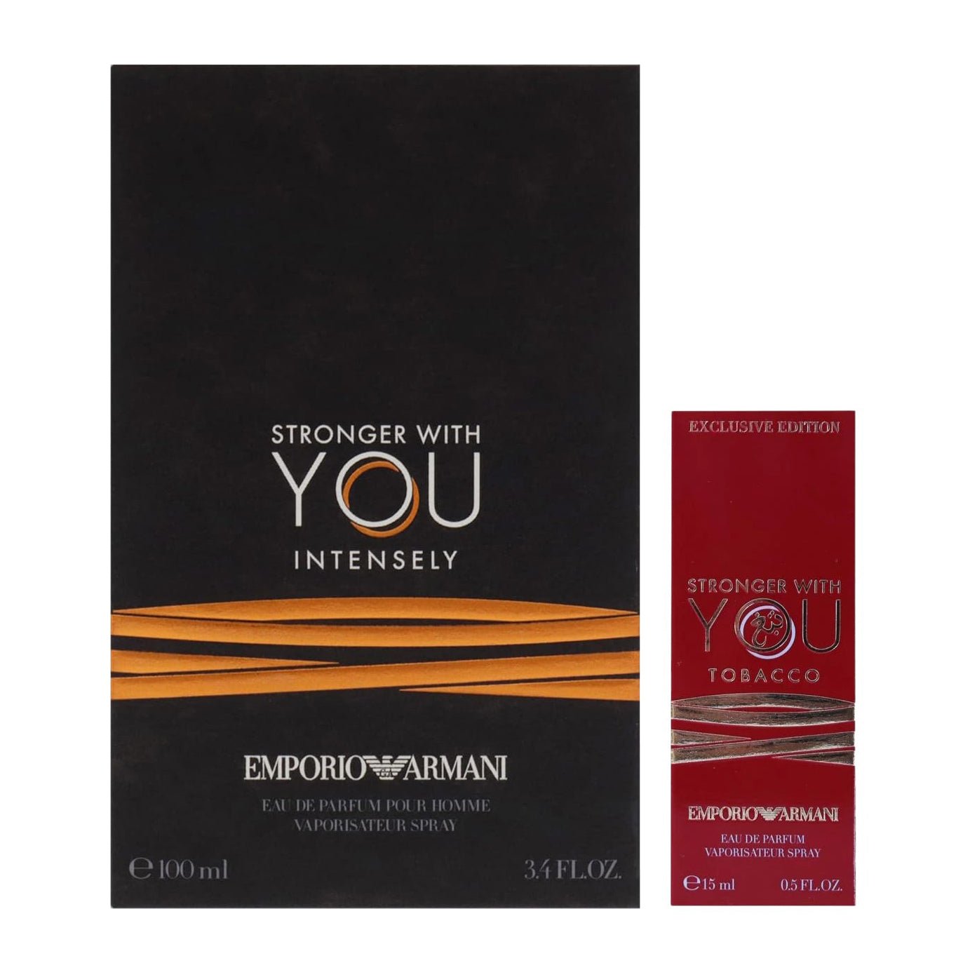 Giorgio Armani Emporio Stronger With You Intensely EDP 100ml + Tobacco EDP 15ml For Men Gift Set - Bloom Pharmacy