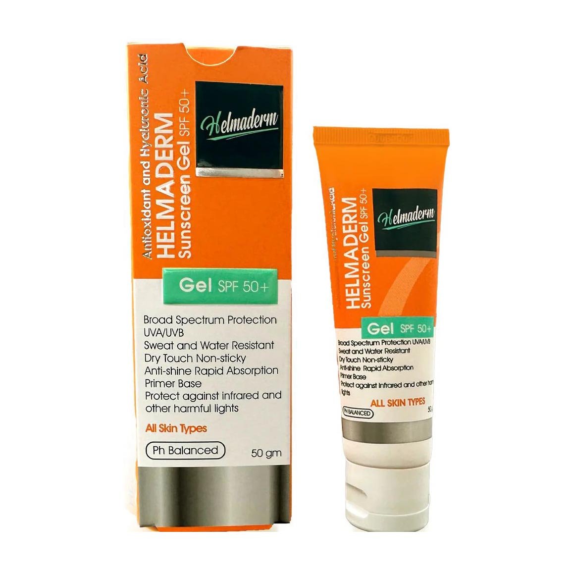 Helmaderm Antioxidant and Hyaluronic Acid SPF50+ Sunscreen Gel - 50gm - Bloom Pharmacy