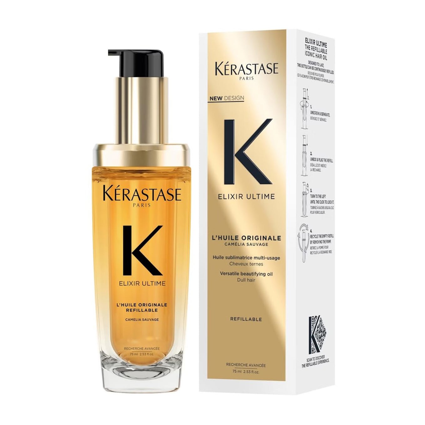 Kérastase Elixir Ultime L'Huile Originale Refillable Hair Oil - 75ml - Bloom Pharmacy