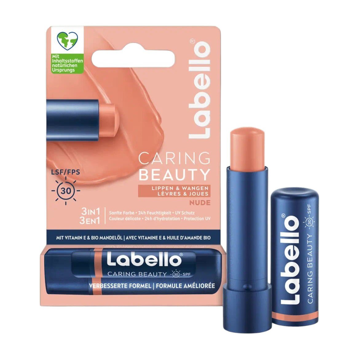 Labello Caring Beauty Nude lip balm - 4.8gm - Bloom Pharmacy