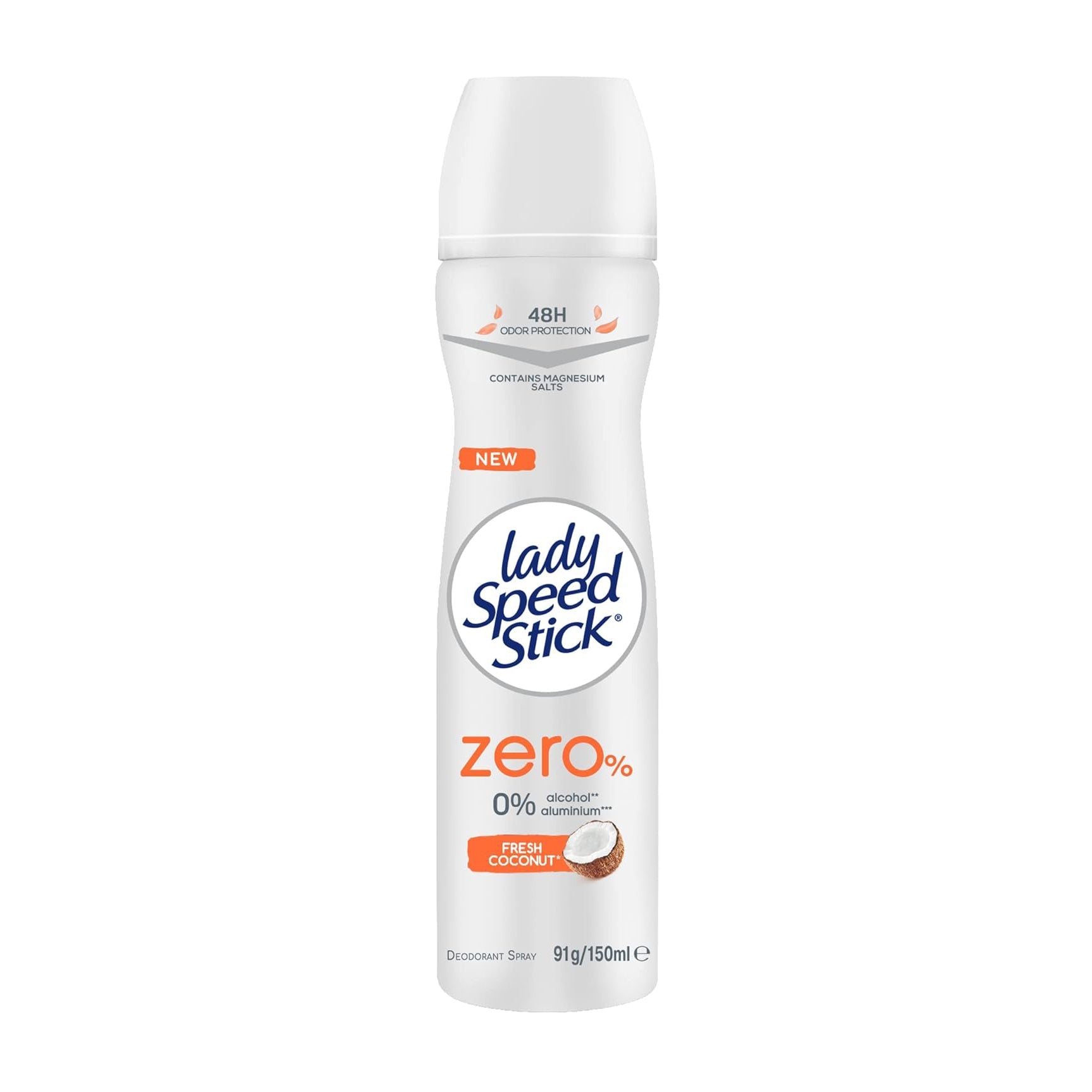 Lady Speed Stick Zero% Fresh Coconut 48H Deodorant Spray - 150ml - Bloom Pharmacy