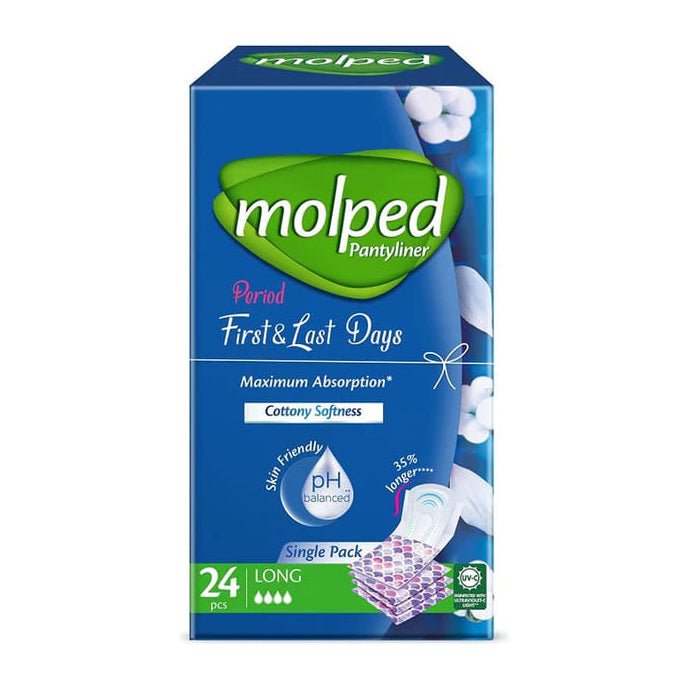 Molped Pantyliner Period First & Last Long Pads - 24 Pcs - Bloom Pharmacy