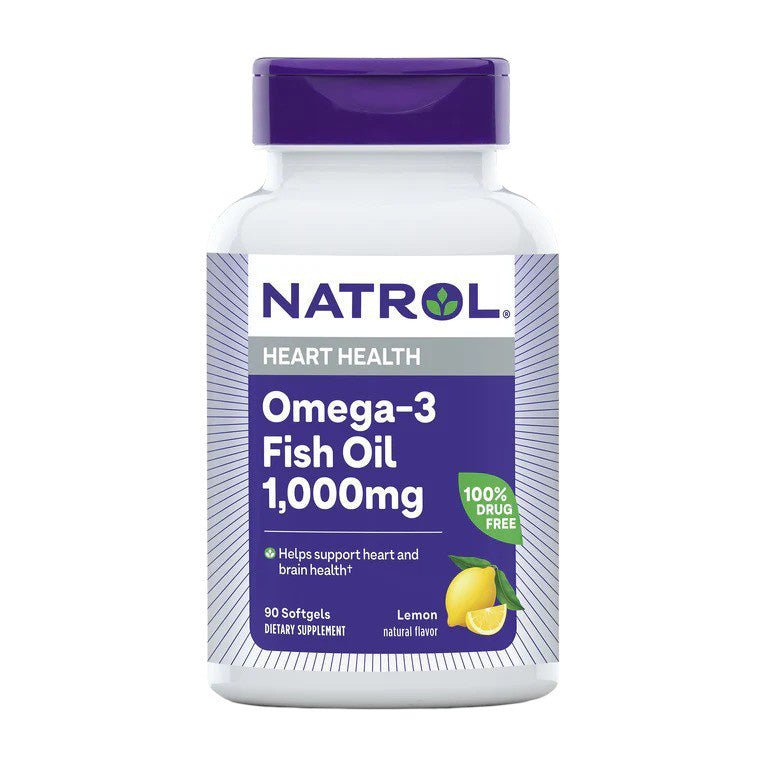 Natrol Omega 3 Fish Oil Heart Health 1000 mg Lemon – 90 Capsules - Bloom Pharmacy