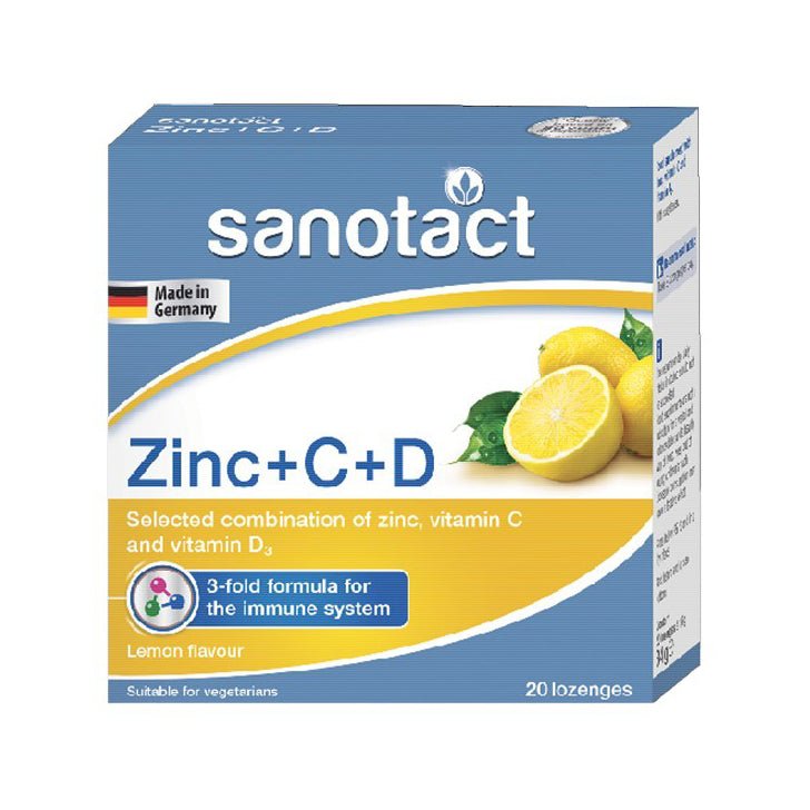 Sanotact Zinc+C+D - 20 Lozenges - Bloom Pharmacy