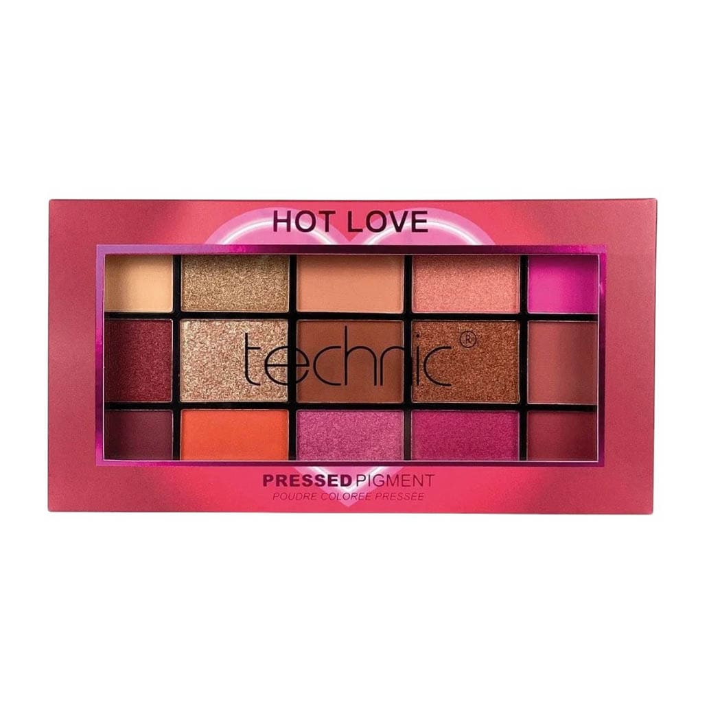 Technic Pressed Pigment Hot Love Eyeshadow Palette - 15 Shades - Bloom Pharmacy