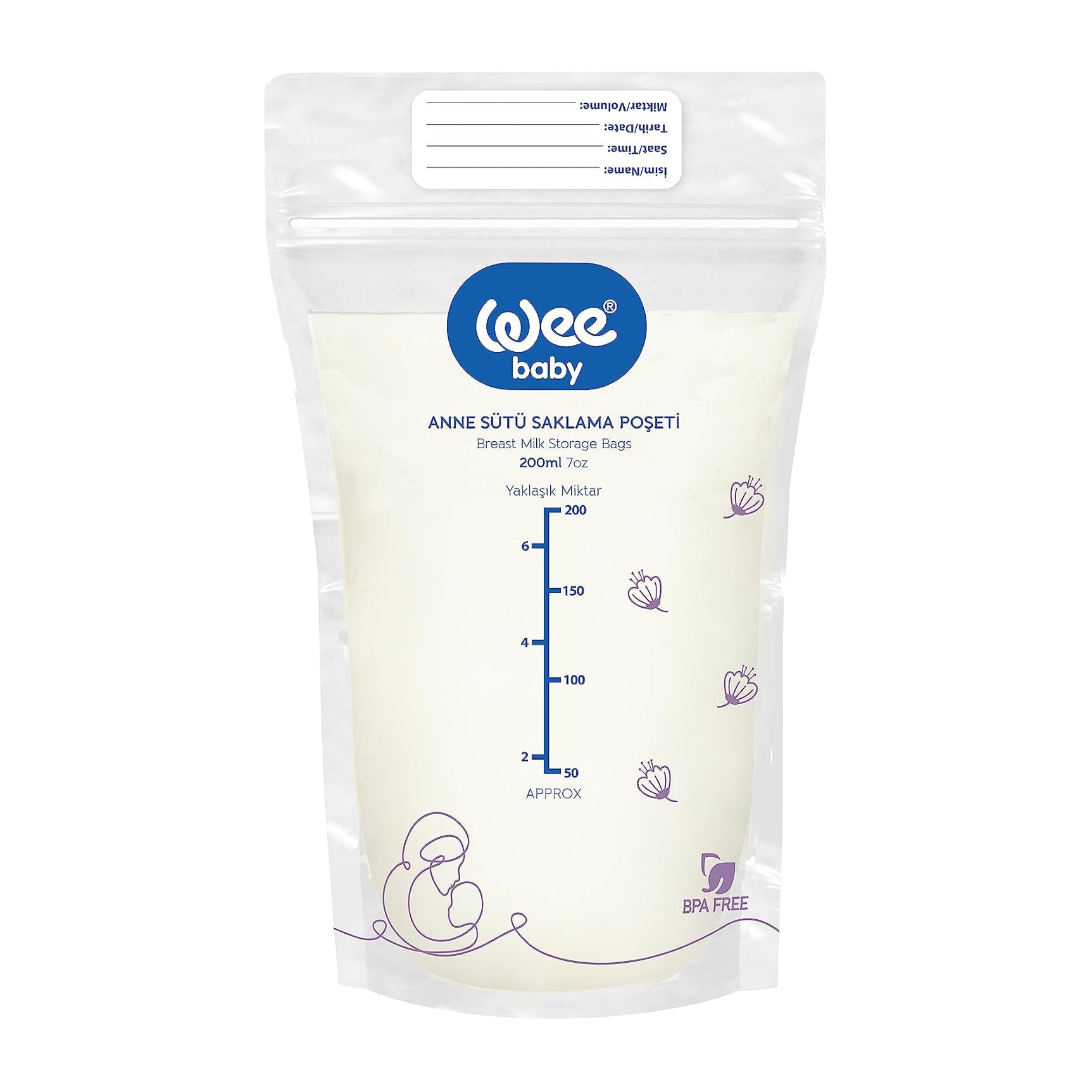 Wee Baby Breast Milk Storage Bags 20 Pcs - 200ml - Bloom Pharmacy