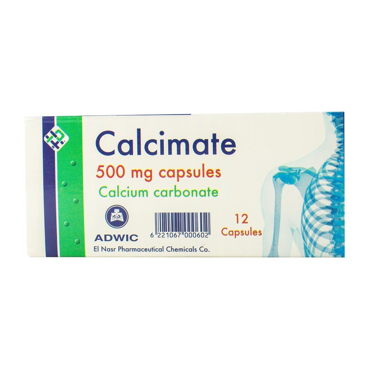 Calcimate 500 mg - 12 Capsules - Bloom Pharmacy