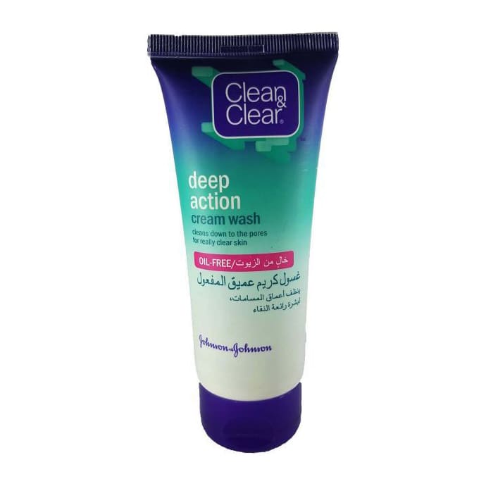 Clean & Clear Deep Cleansing Oil Free Cream Wash - 100ml - Bloom Pharmacy