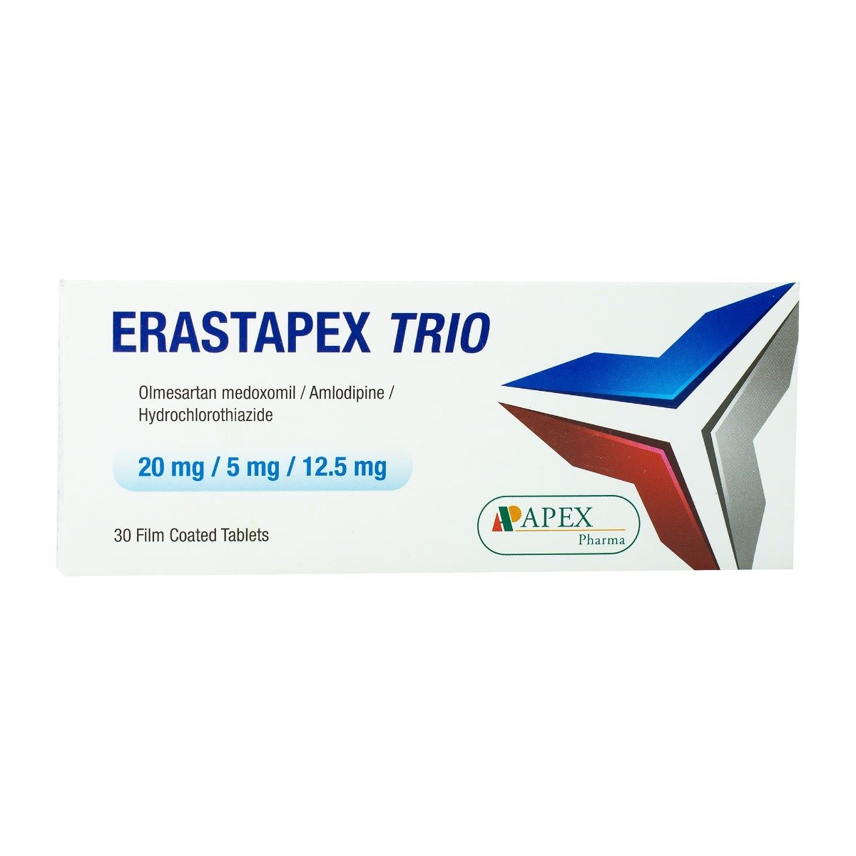 Erastapex Trio 5 mg-20 mg-12.5 mg - 30 Tablets - Bloom Pharmacy