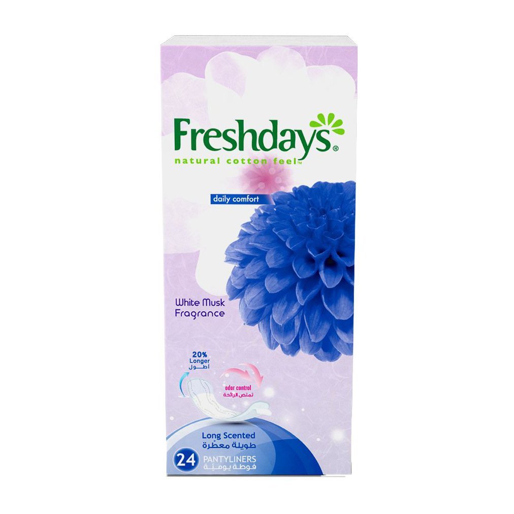 Freshdays Long Scented White Musk - 24 Pantyliners - Bloom Pharmacy