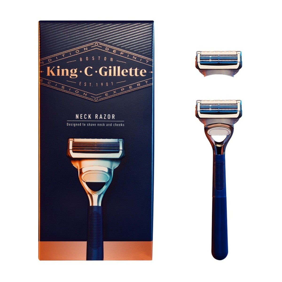 Gillette King. C. Gillette Neck Razor - 2 Blades - Bloom Pharmacy