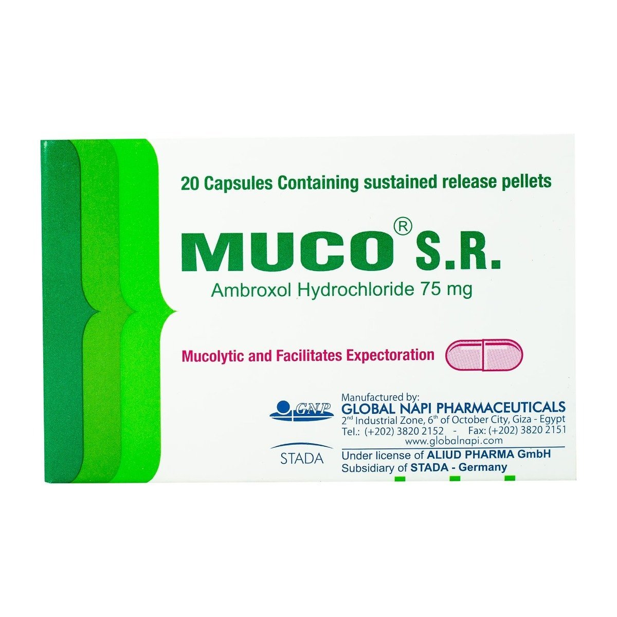 Muco SR 75 mg - 20 Capsules - Bloom Pharmacy