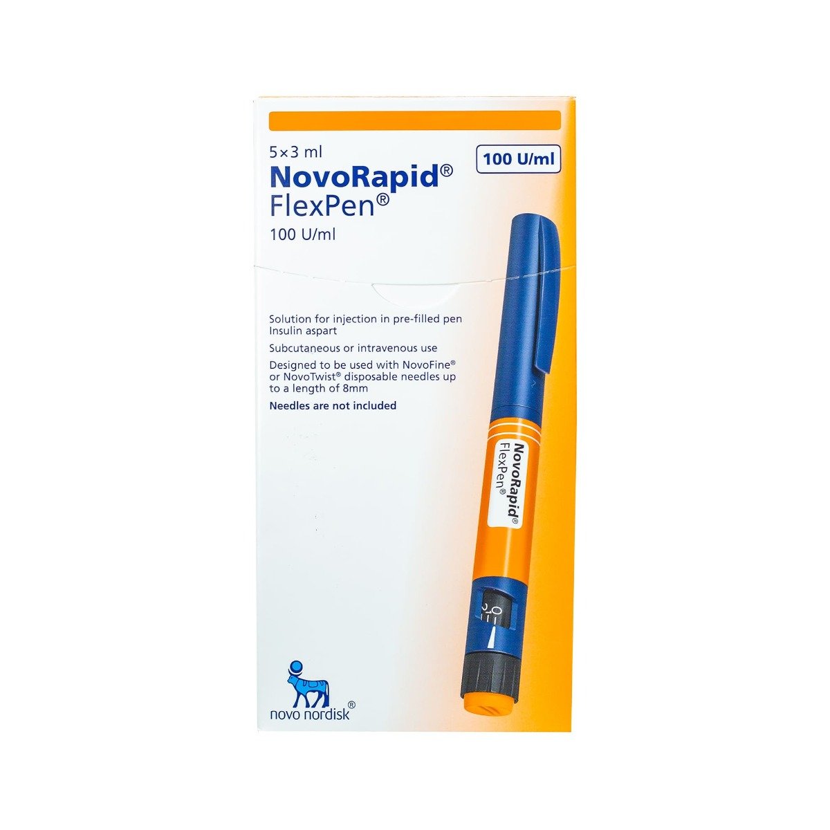 Novorapid Flexpen 100 IU-ml 3 ml - 5 Pens - Bloom Pharmacy