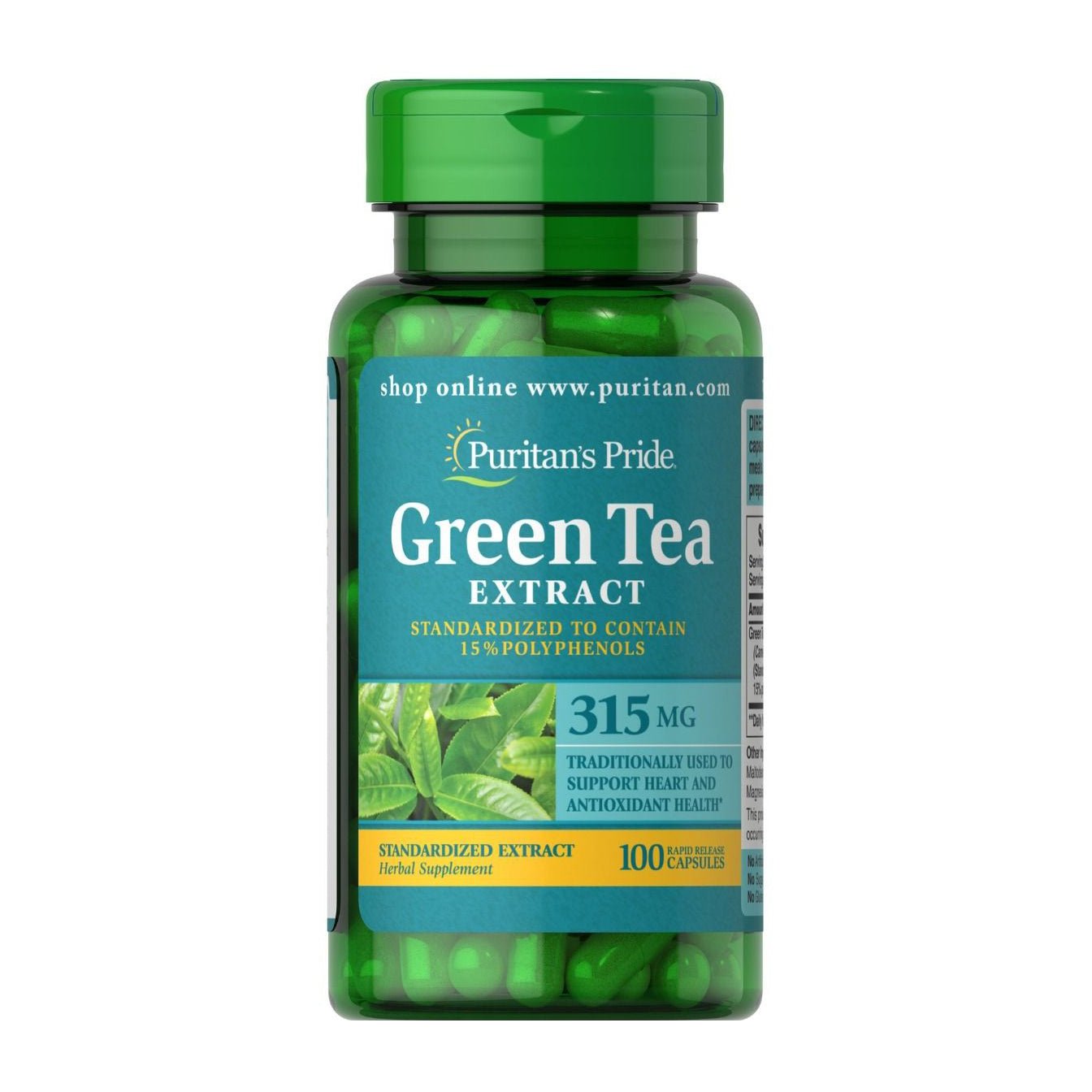 Puritan's Pride Green Tea Extract 315mg - 100 Capsules - Bloom Pharmacy